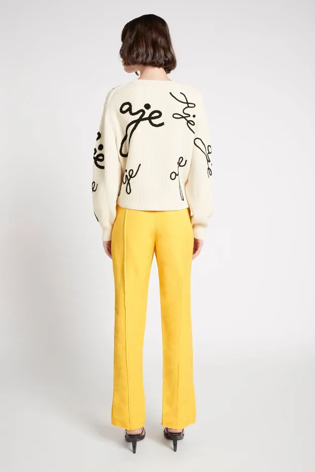 Women Martino Tapered Leg Pant Daisy Yellow Aje Pants
