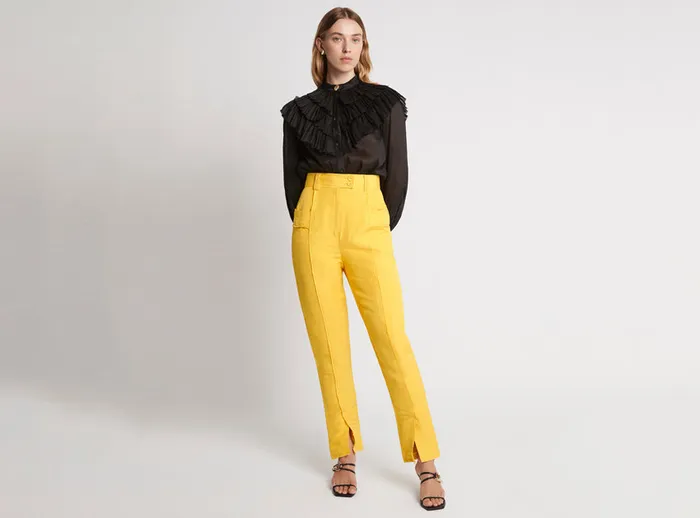 Women Martino Tapered Leg Pant Daisy Yellow Aje Pants