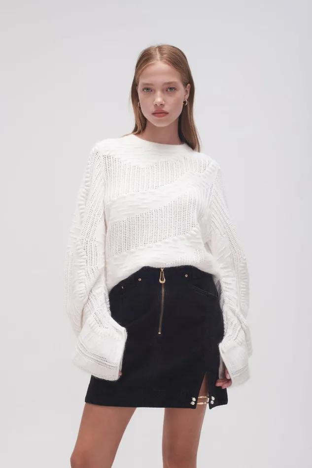 Women Matilda Landscape Knit Ivory Aje Knitwear and Jumpers