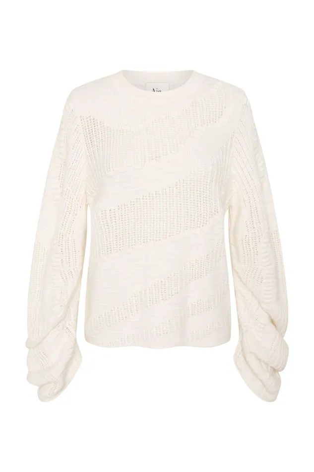 Women Matilda Landscape Knit Ivory Aje Knitwear and Jumpers