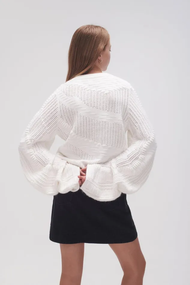 Women Matilda Landscape Knit Ivory Aje Knitwear and Jumpers
