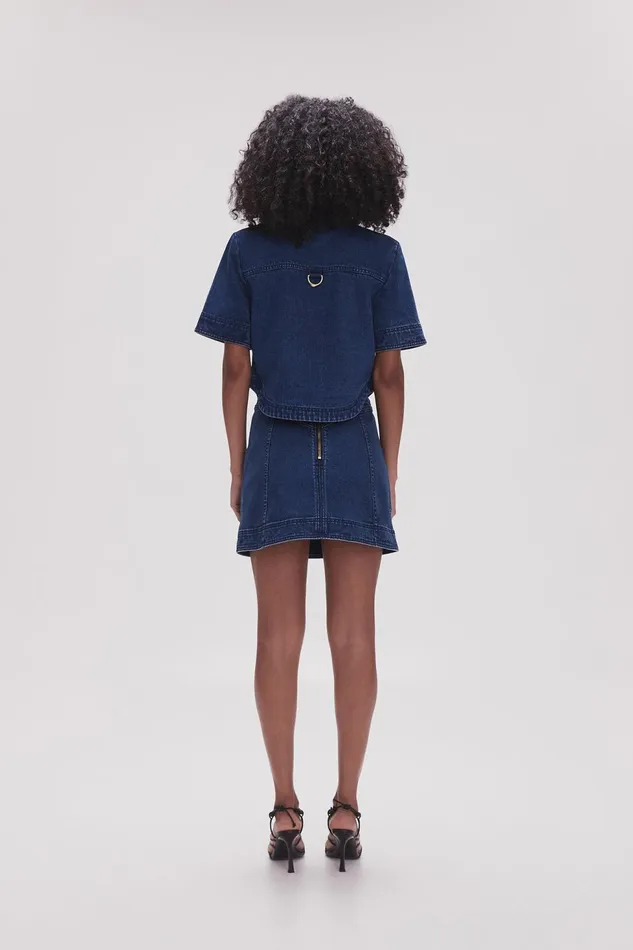 Women May Denim Mini Skirt Dark Indigo Aje Skirts