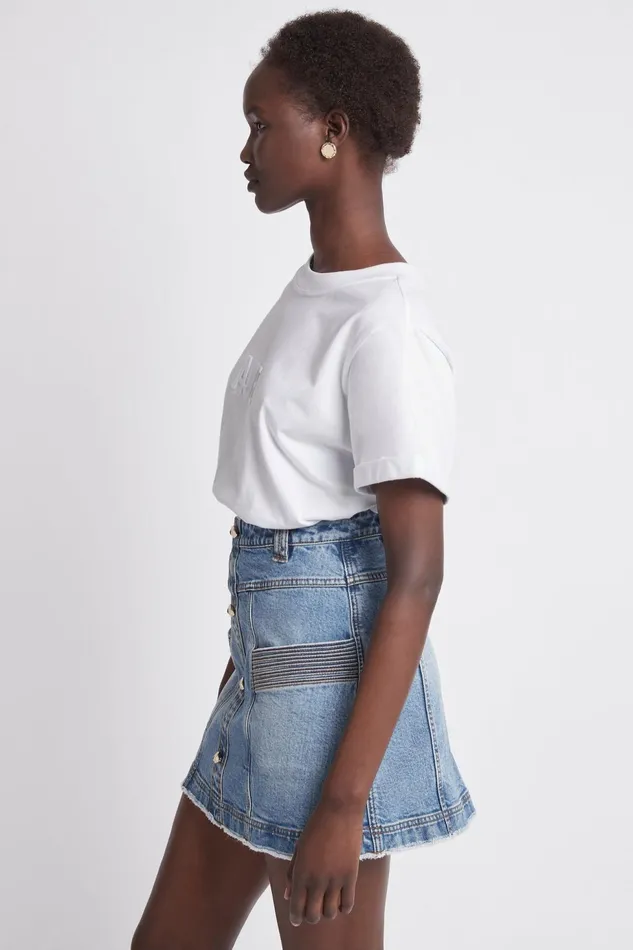 Women Maya Denim Mini Skirt 90039s Wash Aje Skirts