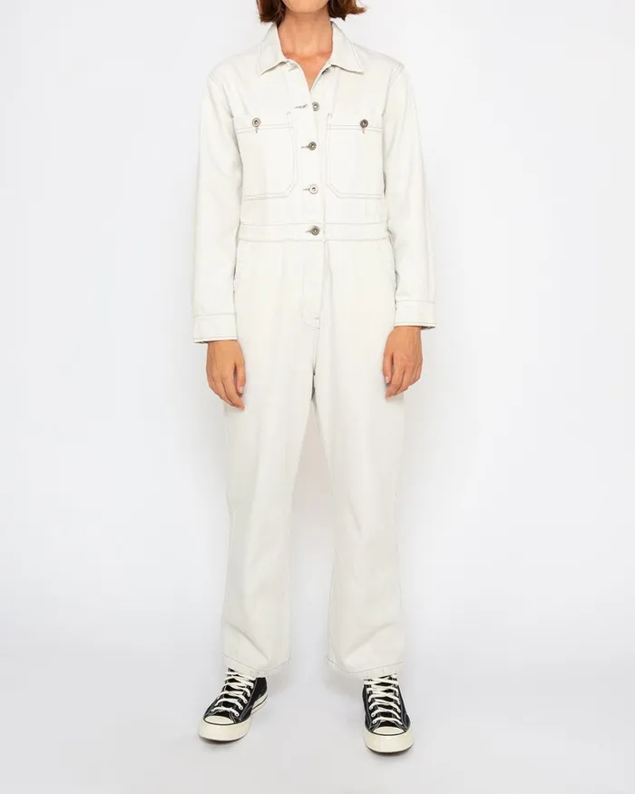 Women Metro Coverall 8211 Bleached White Deus Ex Machina Dresses