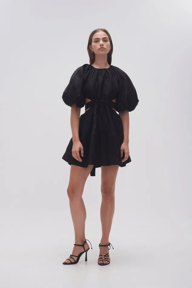 Women Mimosa Cut Out Mini Dress Black Aje Dresses