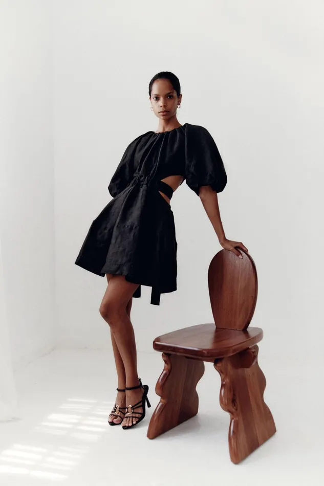Women Mimosa Cut Out Mini Dress Black Aje Dresses