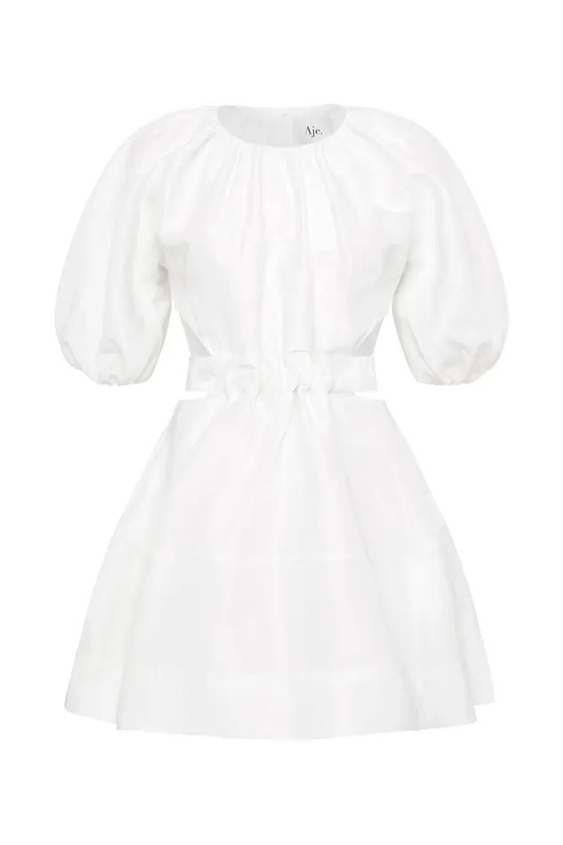 Women Mimosa Cut Out Mini Dress Ivory Aje Dresses