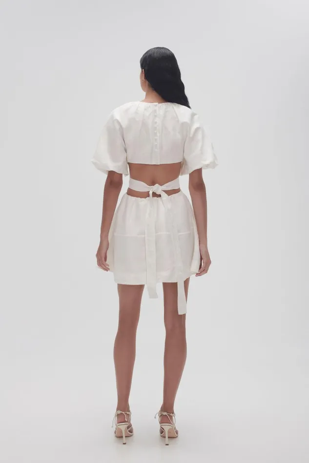 Women Mimosa Cut Out Mini Dress Ivory Aje Dresses