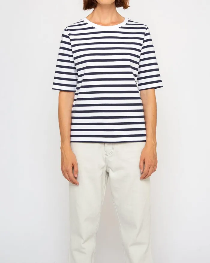Women Minnie Stripe Tee 8211 NavyWhite Deus Ex Machina Tees