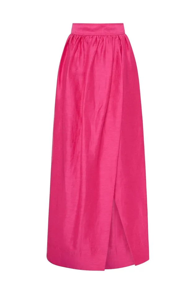 Women Mirabelle Tulip Maxi Skirt Fuchsia Aje Skirts