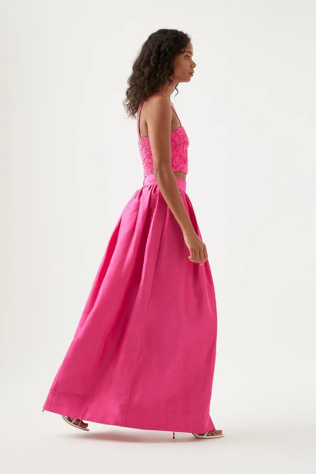 Women Mirabelle Tulip Maxi Skirt Fuchsia Aje Skirts