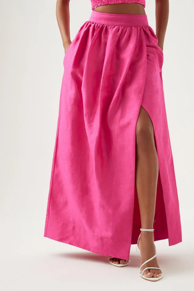 Women Mirabelle Tulip Maxi Skirt Fuchsia Aje Skirts