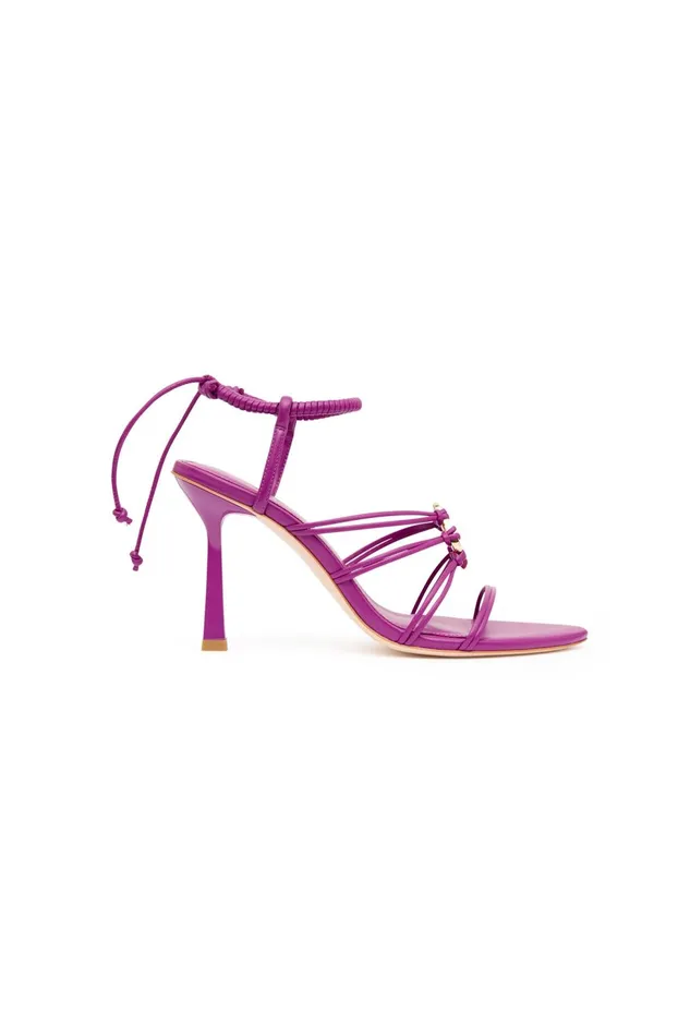 Women Mirage Leather Strappy Heel Plum Purple Aje Shoes