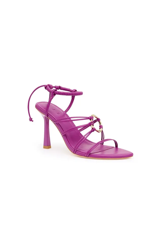 Women Mirage Leather Strappy Heel Plum Purple Aje Shoes