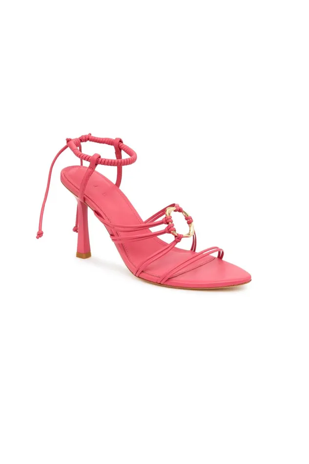 Women Mirage Leather Strappy Heel Rouge Pink Aje Shoes