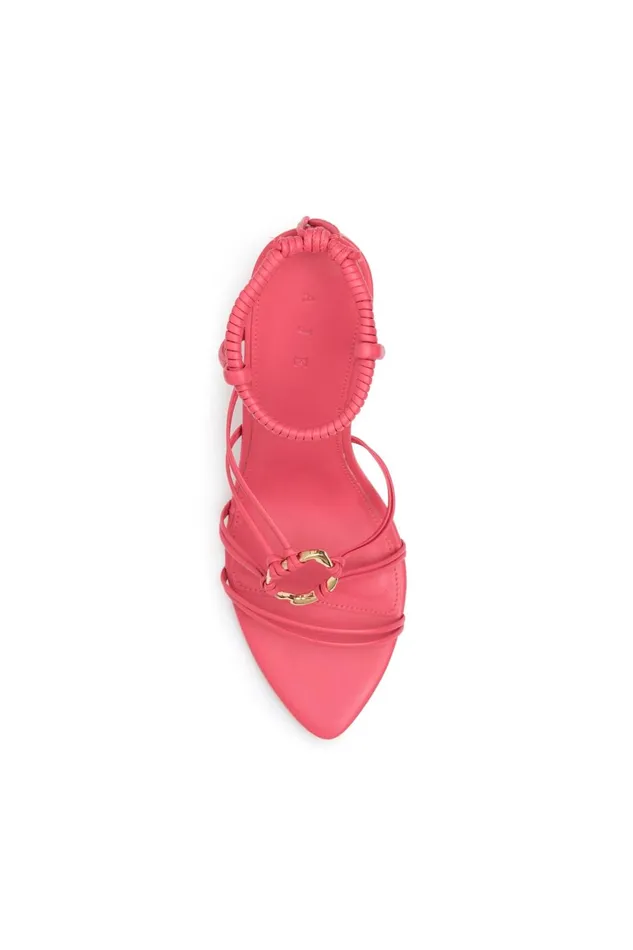Women Mirage Leather Strappy Heel Rouge Pink Aje Shoes
