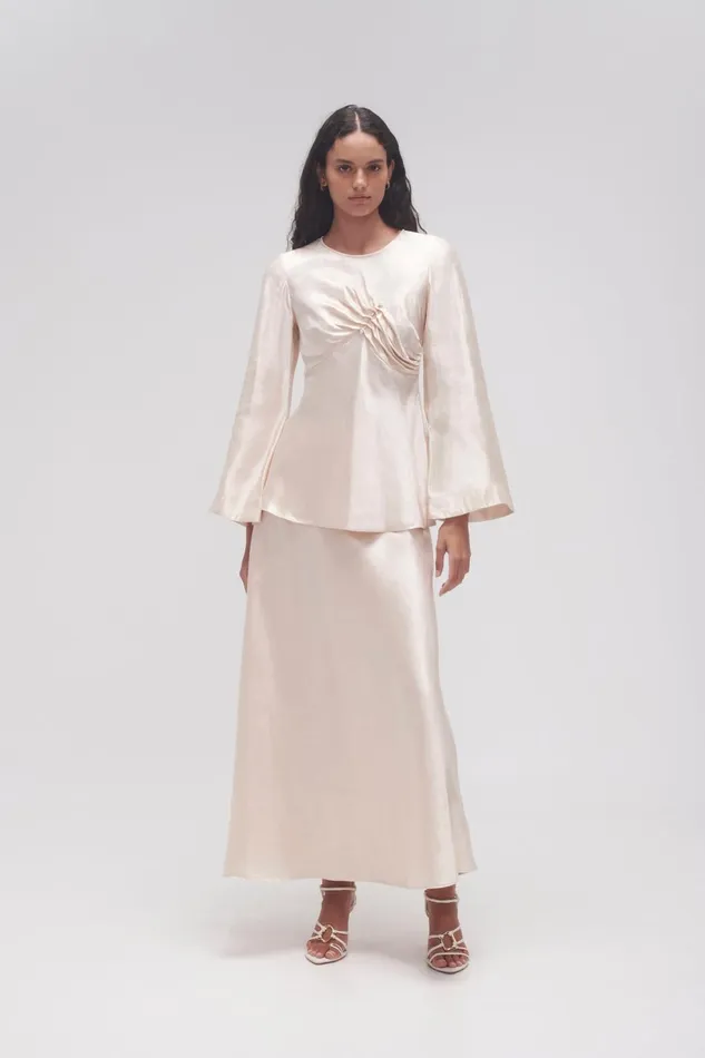 Women Moonglade Pierced Top Coconut Cream Aje Tops
