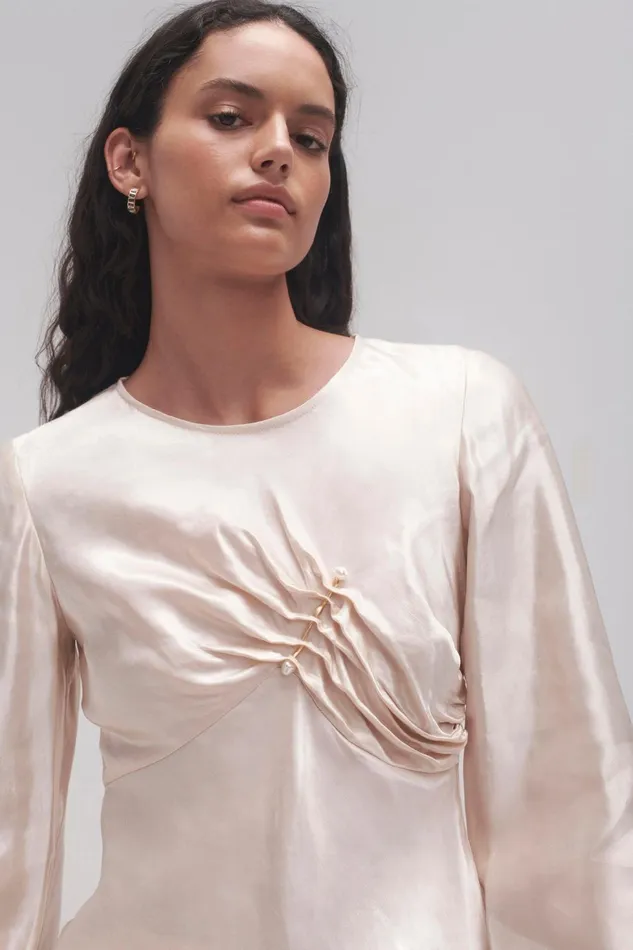 Women Moonglade Pierced Top Coconut Cream Aje Tops