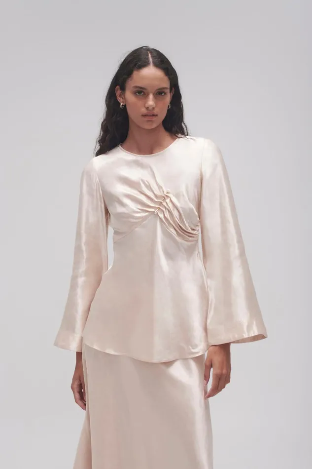 Women Moonglade Pierced Top Coconut Cream Aje Tops