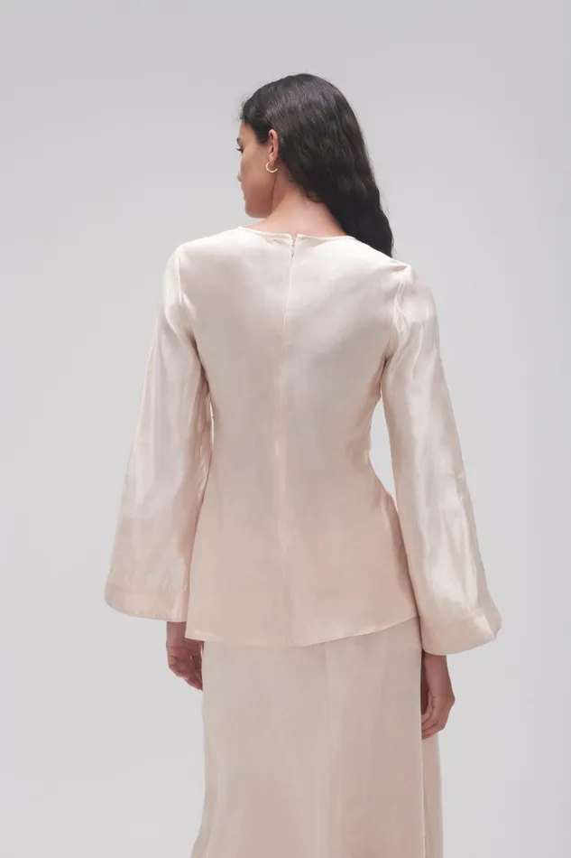 Women Moonglade Pierced Top Coconut Cream Aje Tops