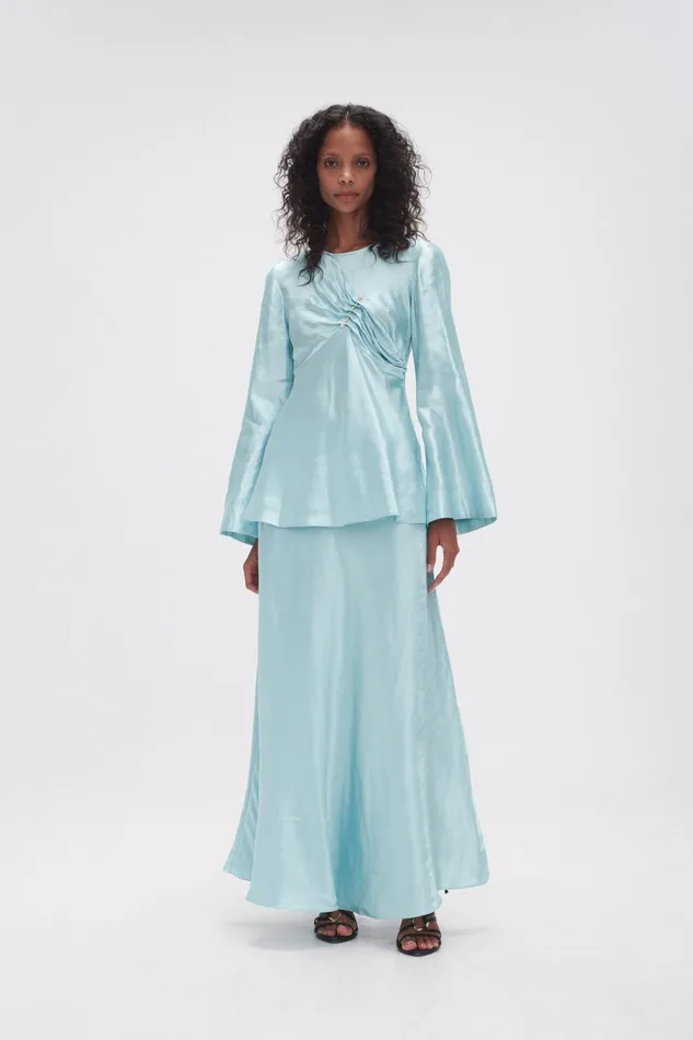 Women Moonglade Pierced Top Spearmint Blue Aje Tops