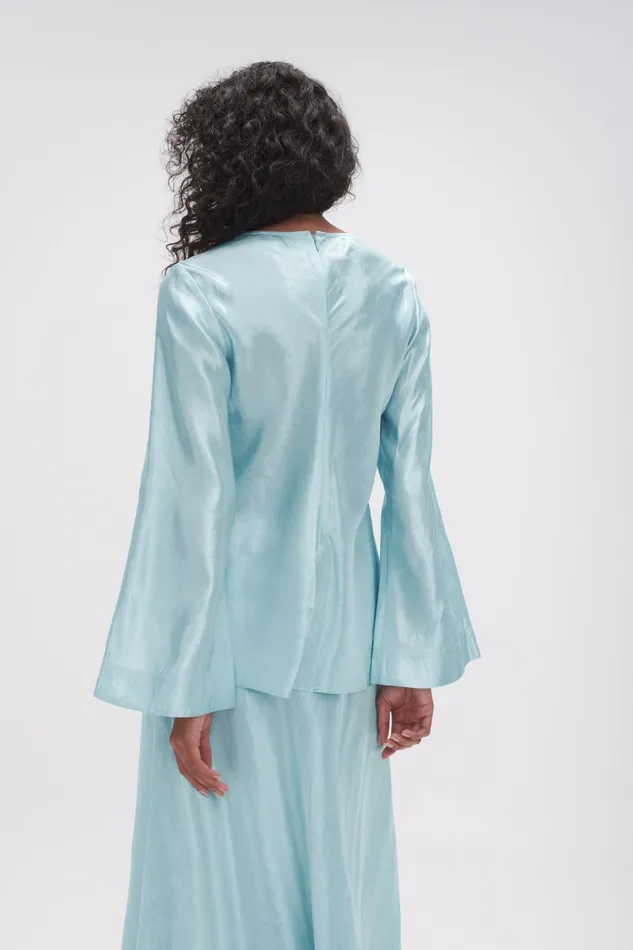 Women Moonglade Pierced Top Spearmint Blue Aje Tops