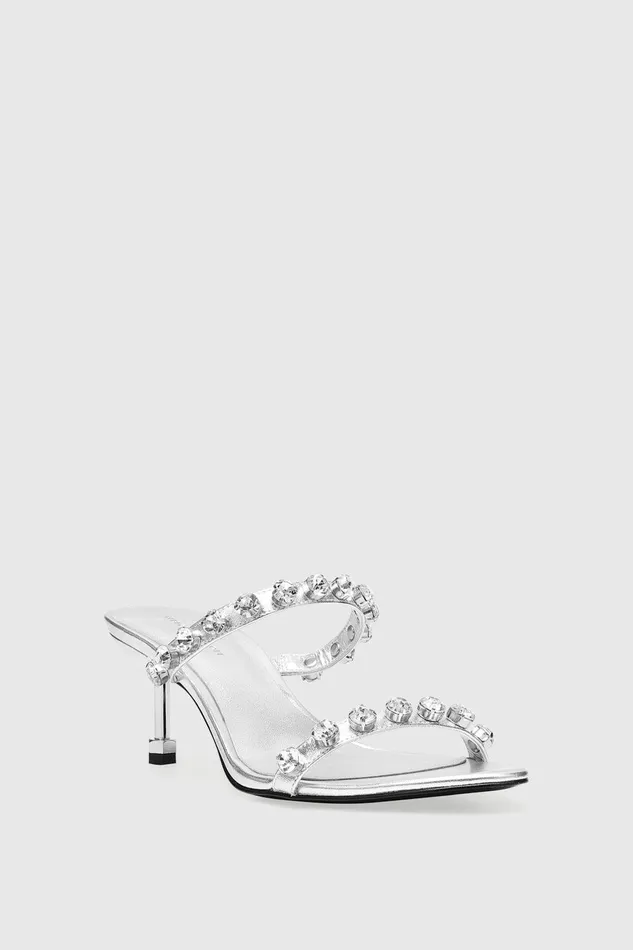 Women Mules Rebecca Minkoff Juliana Crystal Mule Silver Women Mules Rebecca Minkoff Juliana Crystal Mule Silver
