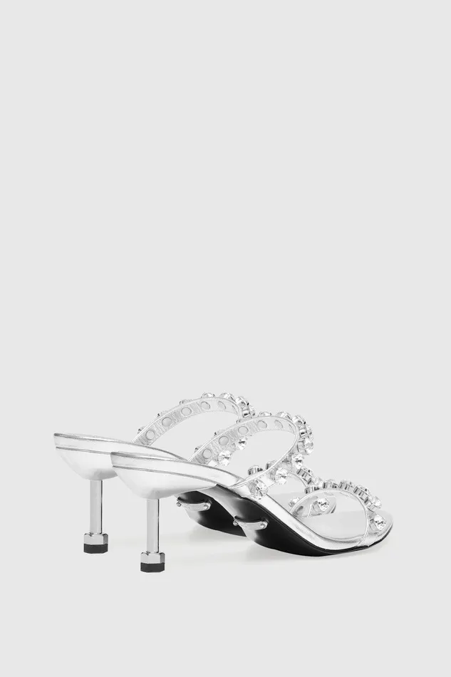 Women Mules Rebecca Minkoff Juliana Crystal Mule Silver Women Mules Rebecca Minkoff Juliana Crystal Mule Silver