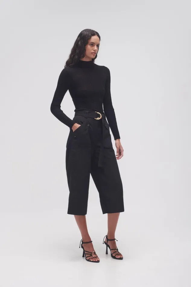 Women Myrtle Utility Culotte Black Aje Pants