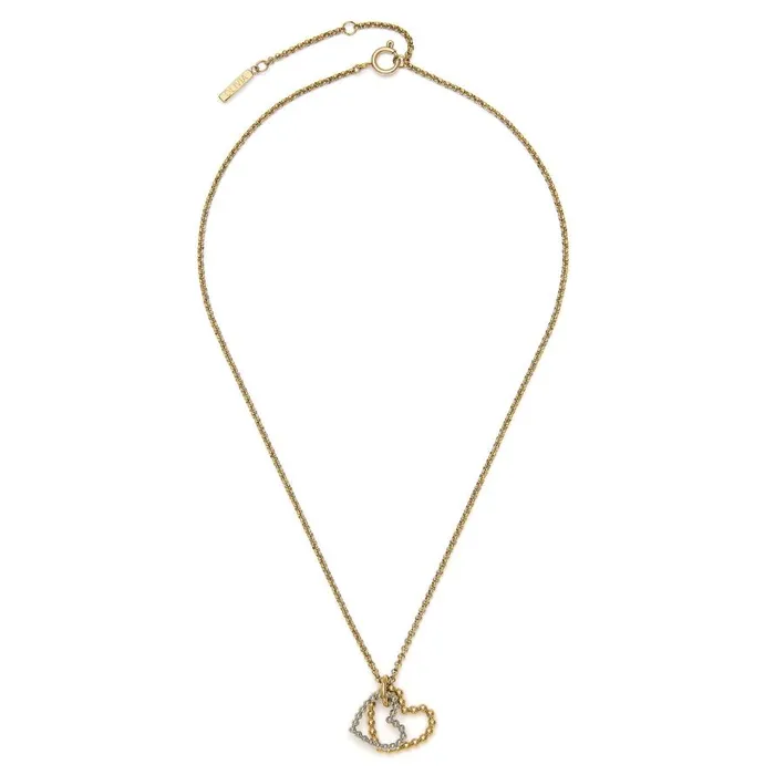 Women Necklaces Olivia Burton Beaded Heart Gold Plated and Silver Necklace