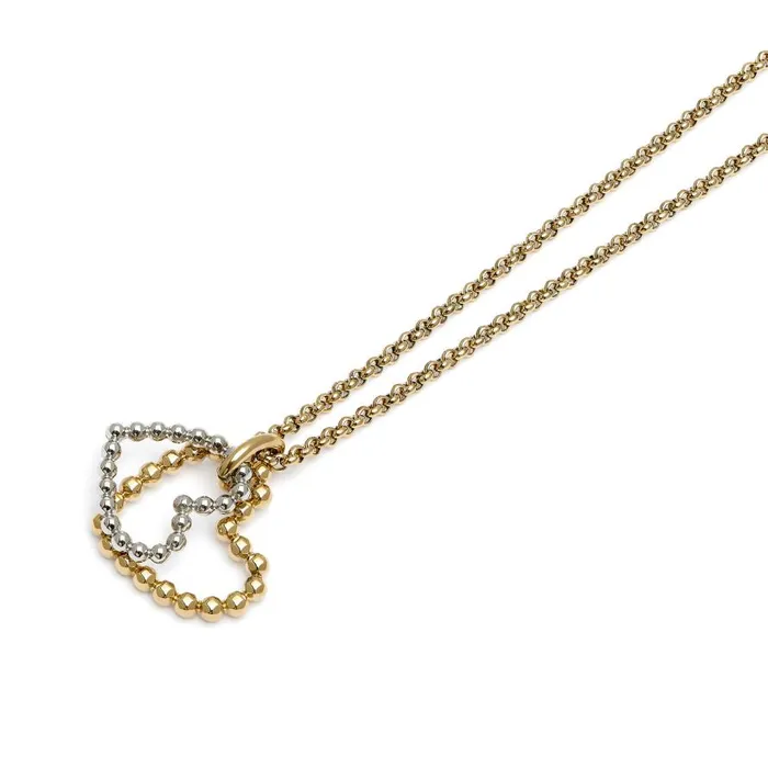 Women Necklaces Olivia Burton Beaded Heart Gold Plated and Silver Necklace
