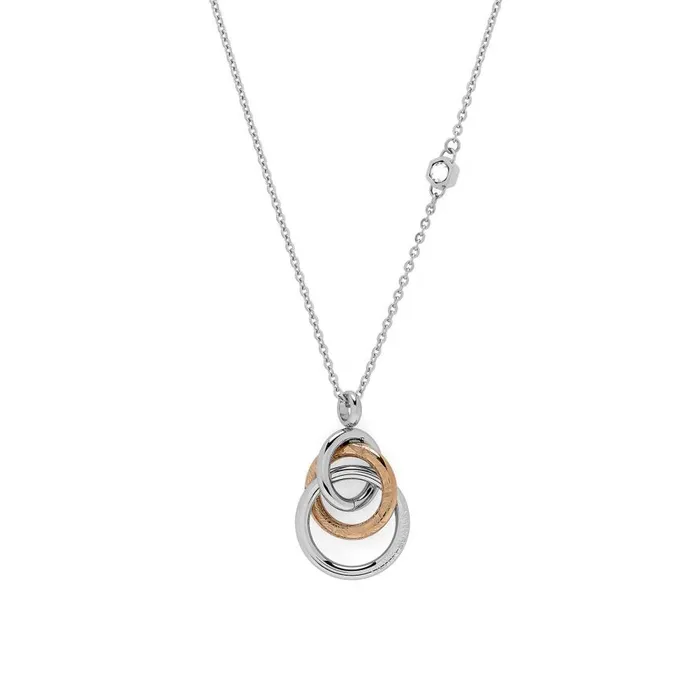 Women Necklaces Olivia Burton Encircle Silver and Rose Gold Plated Pendant Necklace
