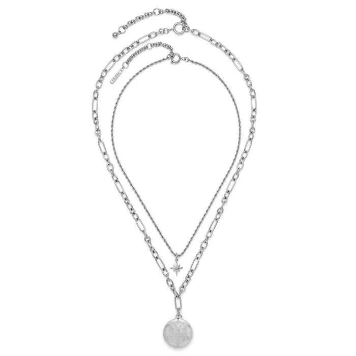 Women Necklaces Olivia Burton Ever Stacked Silver Tone MultiChain Necklace