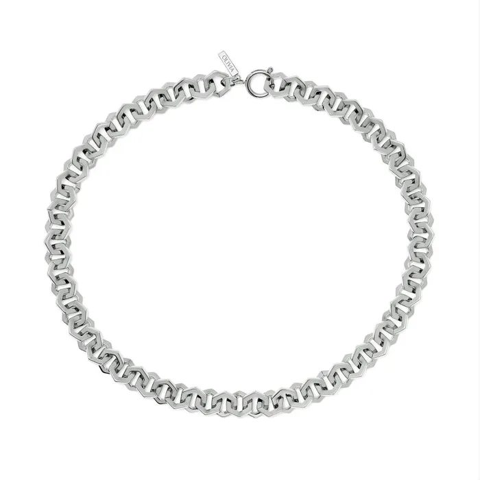 Women Necklaces Olivia Burton Honeycomb Silver Link Necklace