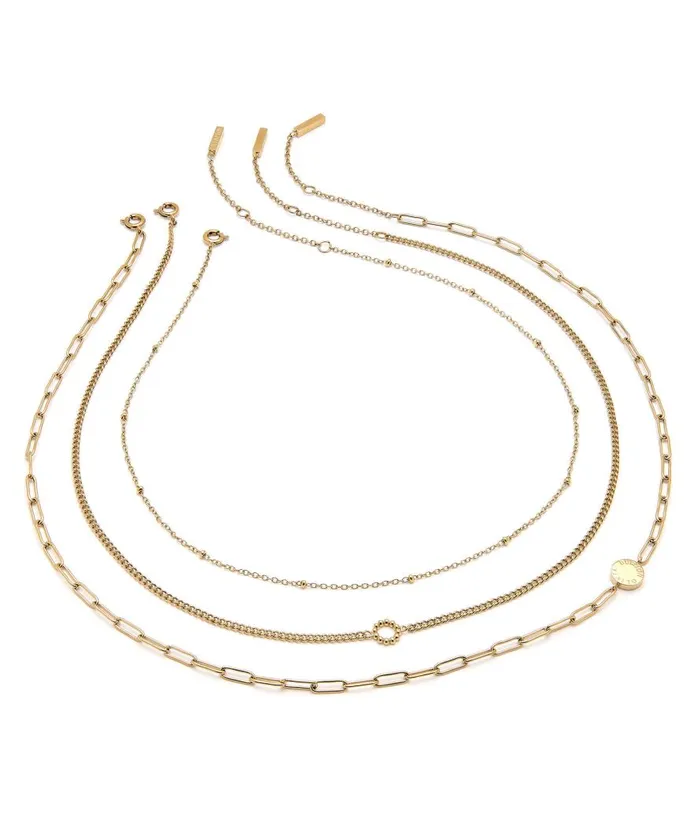 Women Necklaces Olivia Burton Illusion Gold Stacking Necklace Set