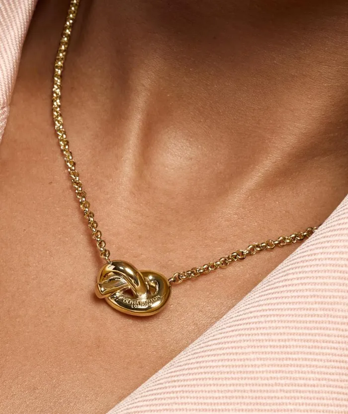 Women Necklaces Olivia Burton Lovers Knot Gold Plated Necklace