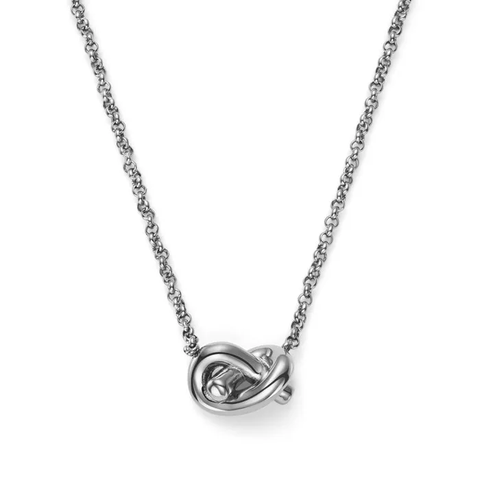 Women Necklaces Olivia Burton Lovers Knot Silver Tone Necklace