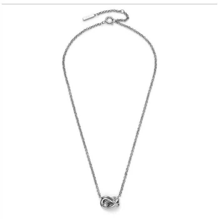 Women Necklaces Olivia Burton Lovers Knot Silver Tone Necklace