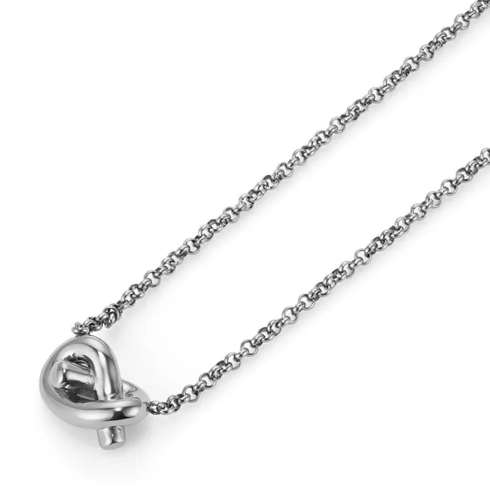 Women Necklaces Olivia Burton Lovers Knot Silver Tone Necklace