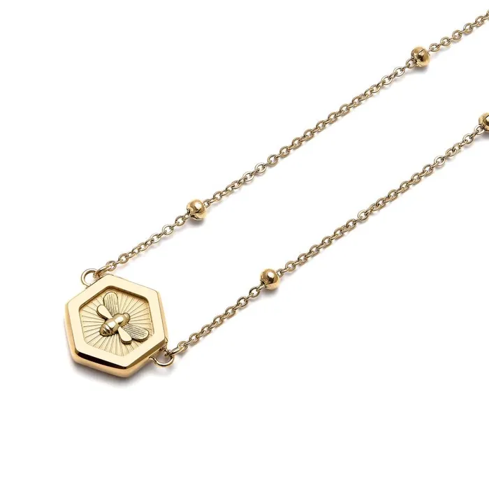 Women Necklaces Olivia Burton Minima Bee Gold Pendant Necklace