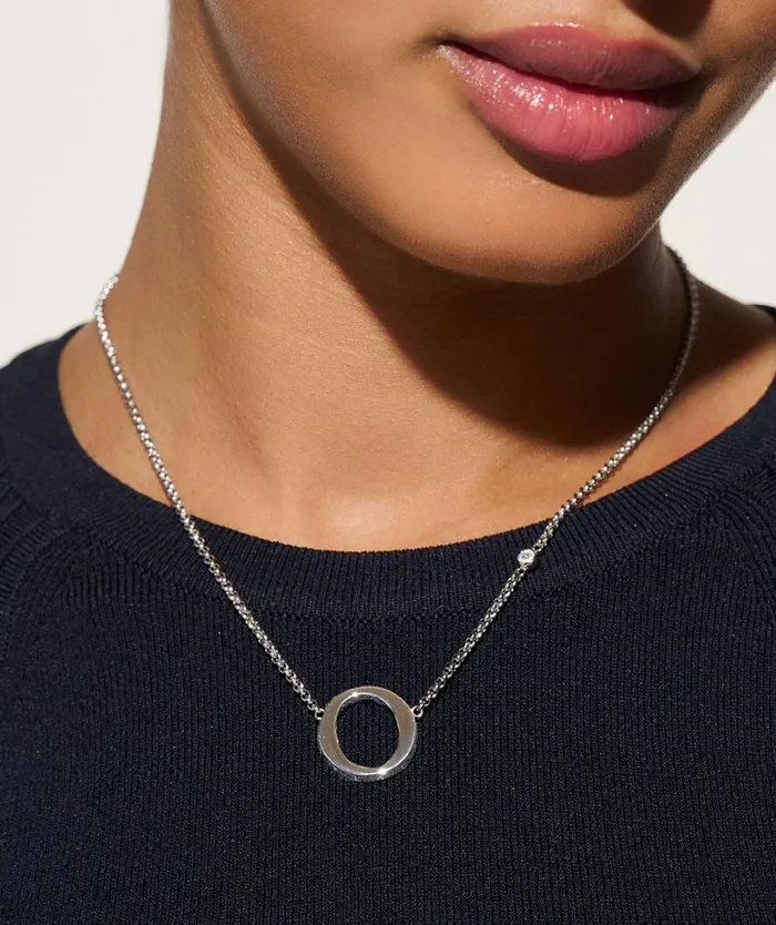Women Necklaces Olivia Burton O Silver Pendant Necklace
