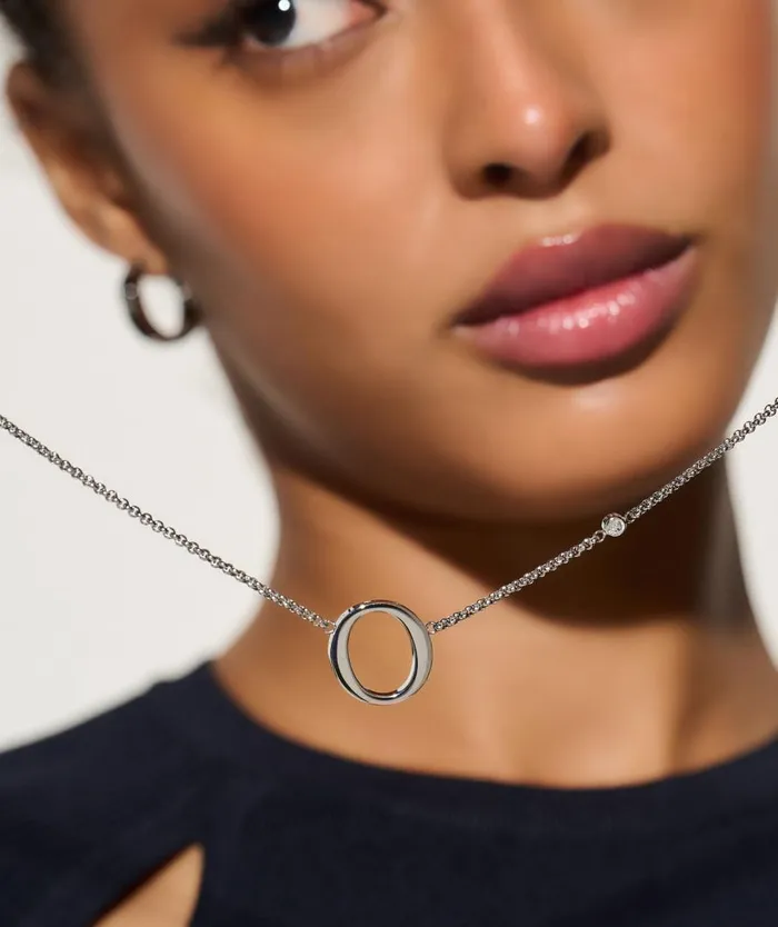 Women Necklaces Olivia Burton O Silver Pendant Necklace