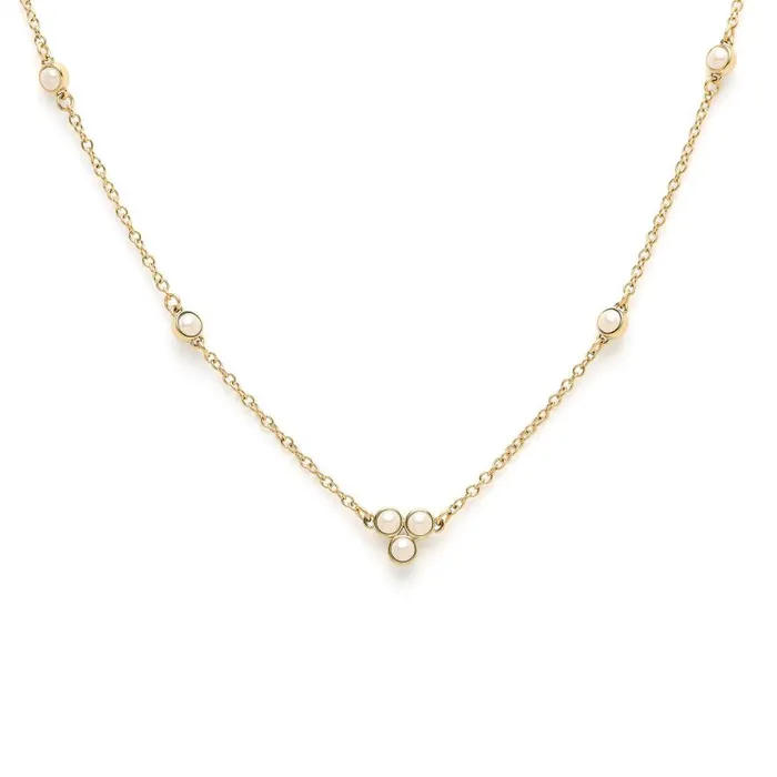 Women Necklaces Olivia Burton Pearl Cluster Gold Necklace