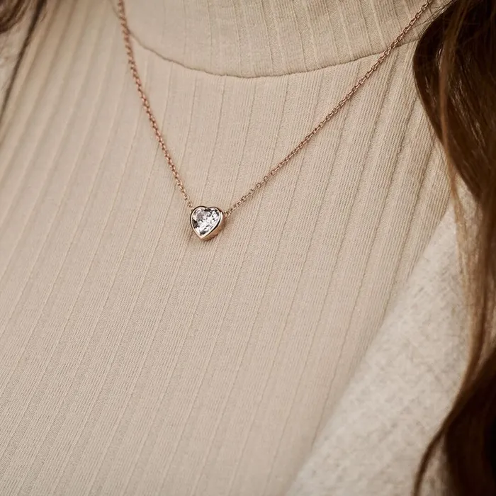 Women Necklaces Olivia Burton Rose Gold Heart Necklace