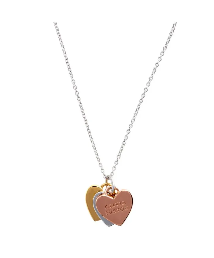 Women Necklaces Olivia Burton Tri Tone Heart Necklace