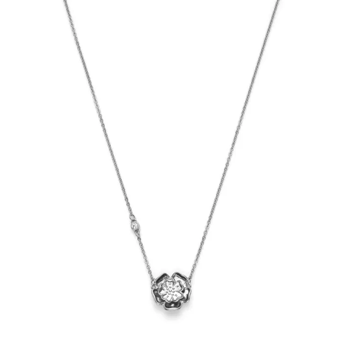 Women Necklaces Olivia Burton Tudor Rose Silver Tone Pendant Necklace