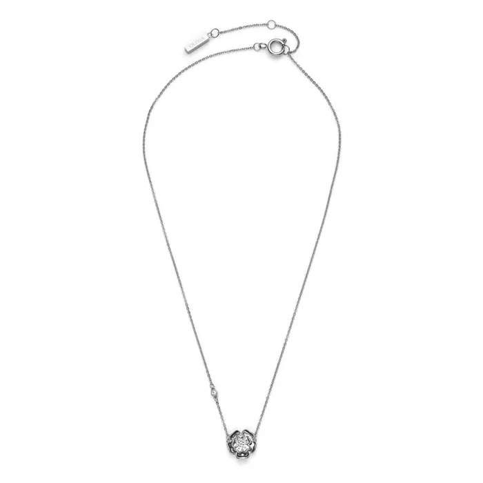 Women Necklaces Olivia Burton Tudor Rose Silver Tone Pendant Necklace