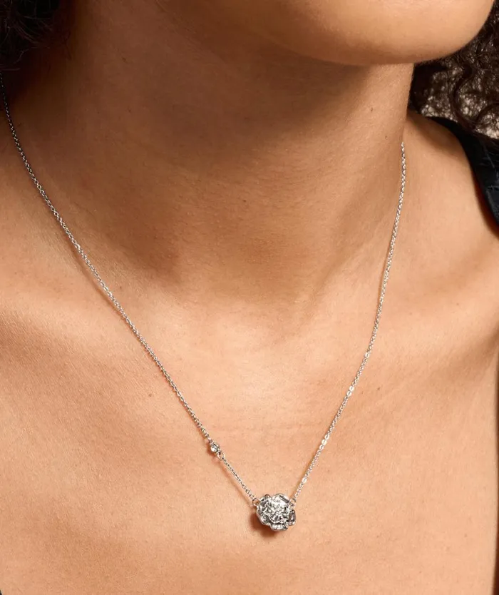 Women Necklaces Olivia Burton Tudor Rose Silver Tone Pendant Necklace