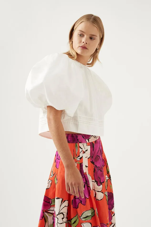 Women Ney Pin Tuck Detail Top Ivory Aje Tops