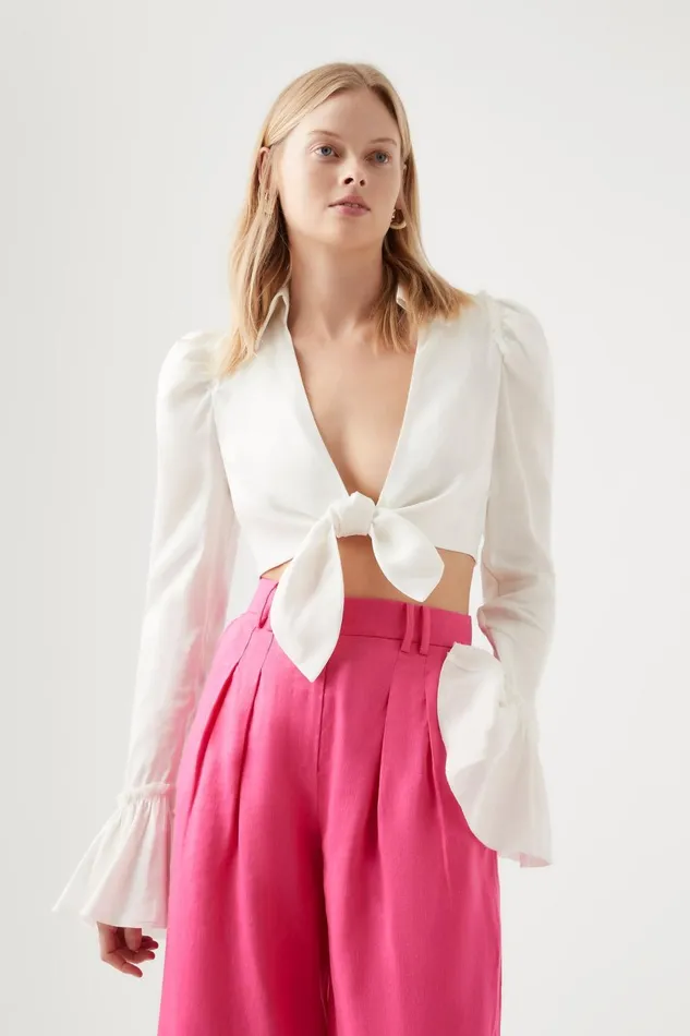 Women Nicole Twist Top Ivory Aje Tops